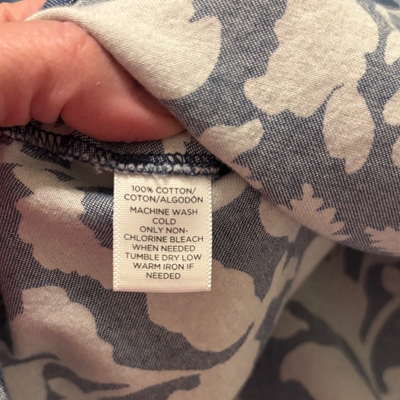 LOFT Floral Denim Button-Up Shirt Size XXS - Picture 8 of 8